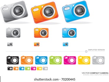 Colour vector illustration of a compact camera