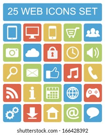 Colour web icons set on white background 