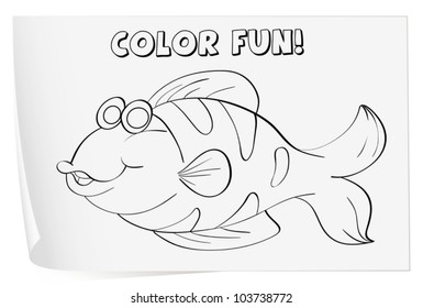 Colour worksheet of a fish (fish)