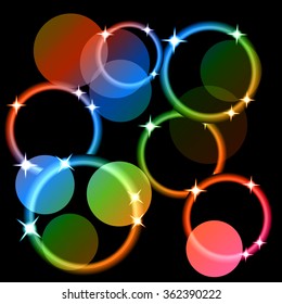 Coloured abstract background with circles and lights Vector 3