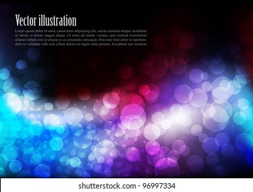 Coloured abstract background with circles and lights
