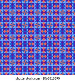  Coloured abstract background in the form of a mosaic in blue-orange tones