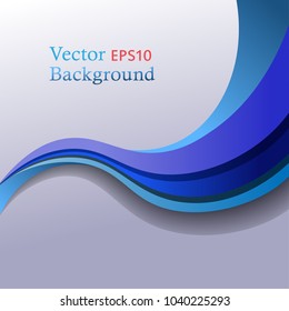 Coloured abstract wave background in white-blue tones 