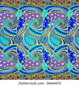 coloured abstraction from the waves of gradients and balls