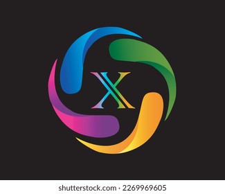 Coloured Alphabet Logo OF X