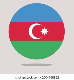 Coloured azerbaijan flag. Vector illustration of circle azerbaijan flag