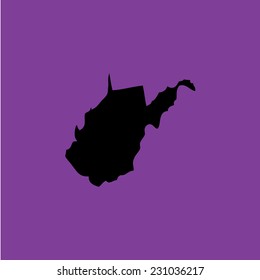 A Coloured background with the shape of the united states state of West Virginia
