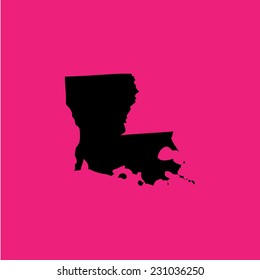 A Coloured background with the shape of the united states state of Louisiana