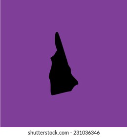 A Coloured background with the shape of the united states state of New Hampshire