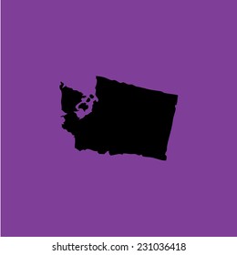 A Coloured background with the shape of the united states state of Washington