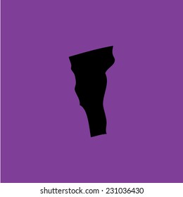 A Coloured background with the shape of the united states state of Vermont