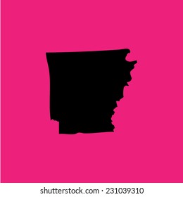 A Coloured background with the shape of the united states state of Arkansas