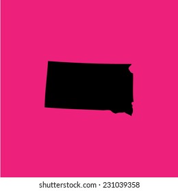 A Coloured background with the shape of the united states state of South Dakota