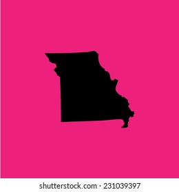 A Coloured background with the shape of the united states state of Missouri