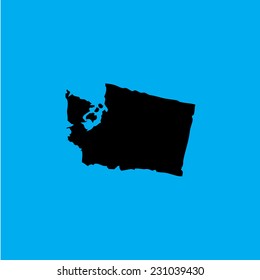 A Coloured background with the shape of the united states state of Washington