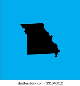 A Coloured background with the shape of the united states state of Missouri