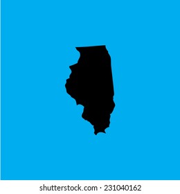 A Coloured background with the shape of the united states state of Illinois