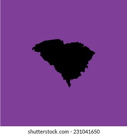 A Coloured background with the shape of the united states state of South Carolina