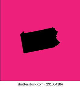 A Coloured background with the shape of the united states state of Pennsylvania