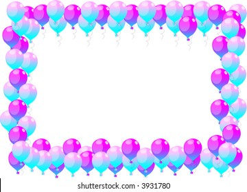 coloured balloons frame, background, texture