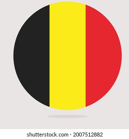 Coloured Belgium flag. Vector illustration of circle Belgium flag