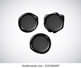 Coloured black  wax seal, signet or stamp for certificate.