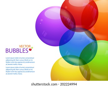 coloured Bubble Vector Background with Sample Text