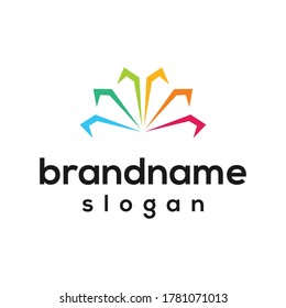 coloured business logo design vector