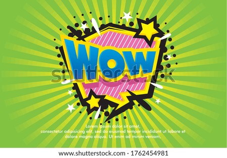 Coloured cartoon bubbles speech. green comic style background with halftone and lines. concept vector illustration 