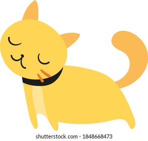 Coloured cat portrait  Vector art