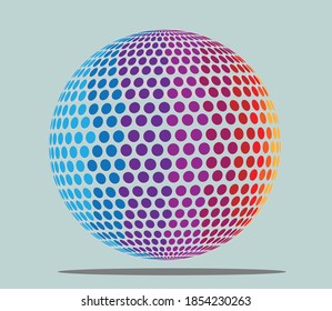 Coloured circles on a globe