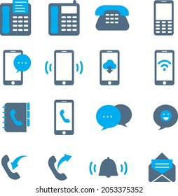 Coloured connectivity icons Vector illustration