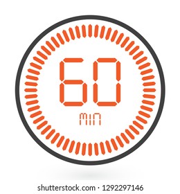 Coloured Digital Countdown Timer Vector Icon. Modern Stopwatch Analog or Digital Timer Illustration.