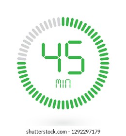 Coloured Digital Countdown Timer Vector Icon. Modern Stopwatch Analog or Digital Timer Illustration.
