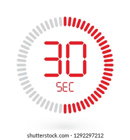 Coloured Digital Countdown Timer Vector Icon. Modern Stopwatch Analog or Digital Timer Illustration.