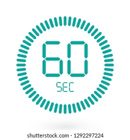 Coloured Digital Countdown Timer Vector Icon. Modern Stopwatch Analog or Digital Timer Illustration.