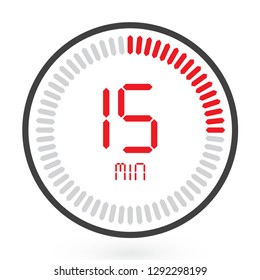 Coloured Digital Countdown Timer Vector Icon. Modern Stopwatch Analog or Digital Timer Illustration.