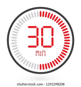 Coloured Digital Countdown Timer Vector Icon. Modern Stopwatch Analog or Digital Timer Illustration.