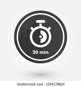 Coloured Digital Countdown Timer Vector Roundel. Modern Stopwatch Analog or Digital Timer Icon.