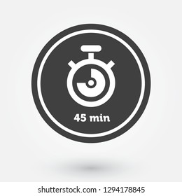 Coloured Digital Countdown Timer Vector Roundel. Modern Stopwatch Analog Or Digital Timer Icon.