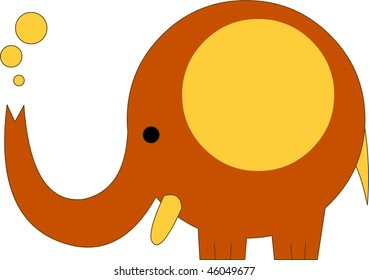 Coloured elefant, on white background