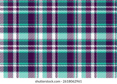Tecido colorido textura sem emenda, vetor xadrez têxtil harmonia. Verificação de padrão de tartã de fundo da Índia na paleta de cores escuras e negras.