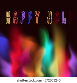 Coloured flashes on a black background. The illustration on the festival of Holi. Vector illustration. Background.

