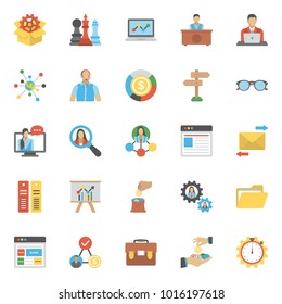 Coloured Flat Icons Set Of Project and Management theme