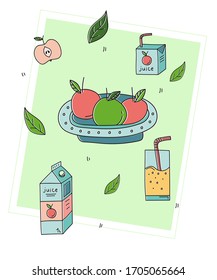 Comida coloreada como patrón, refrescos