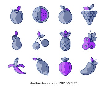 Coloured fruit icons