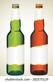 Coloured glass beer bottles