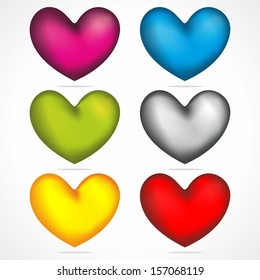 Coloured Hearts Mix Vector Illustration Stock Vector (Royalty Free ...