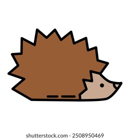 Icono de erizo coloreado aislado sobre fondo blanco. Ilustración vectorial