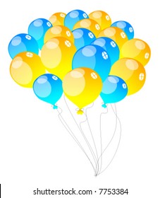 coloured holiday balloons - frame, background, texture